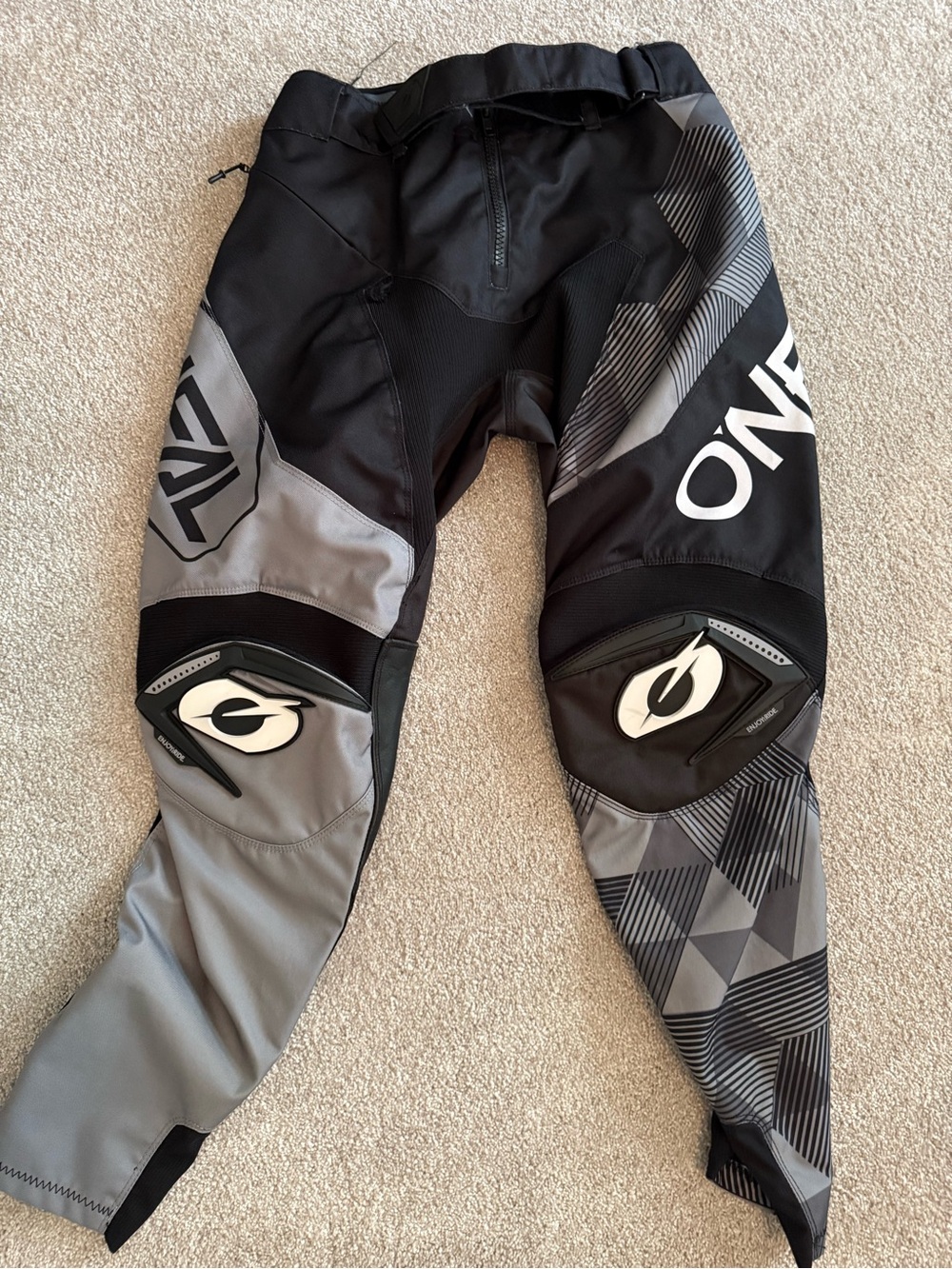 O’NEAL  Black  & Gray Motocross Pants with Branded waistband